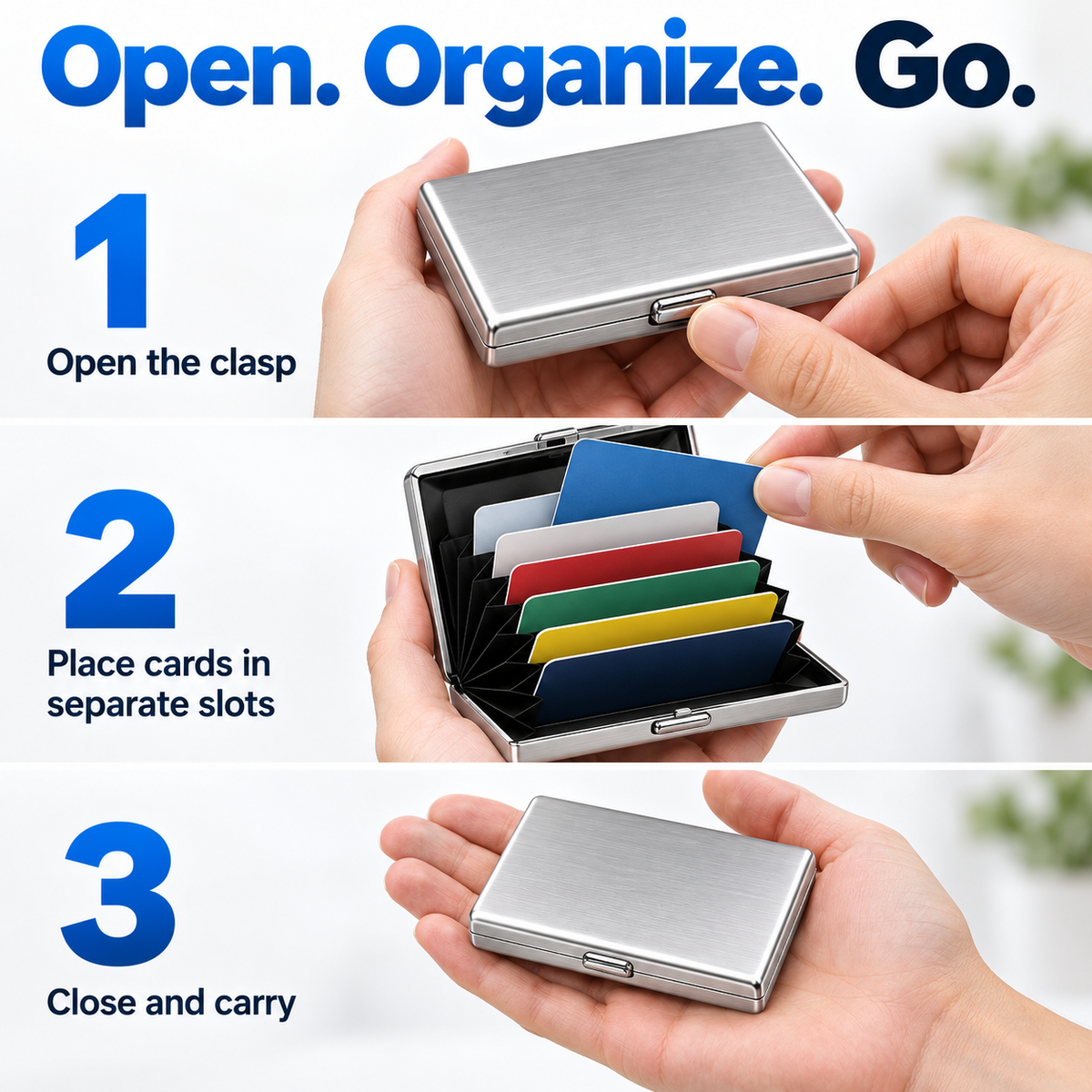🔒 RFID-Blocking Metal Wallet – Secure, Slim & Easy Access