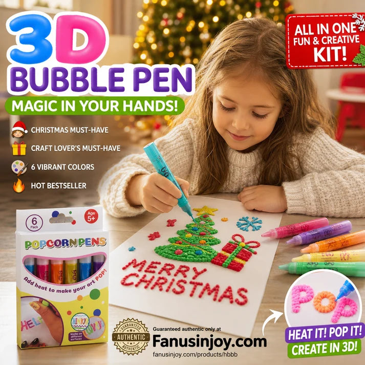 💥Surprise Price: Only €9.99!!🎁🔮Magic Pen – Draw 3D with one stroke!🎄 DIY Bubble Popcorn Drawing Pens& Buy 3 Pay 2 🔥