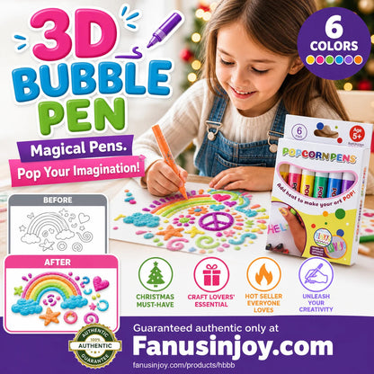 💥Surprise Price: Only €9.99!!🎁🔮Magic Pen – Draw 3D with one stroke!🎄 DIY Bubble Popcorn Drawing Pens& Buy 3 Pay 2 🔥
