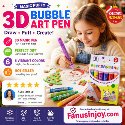 💥Surprise Price: Only €9.99!!🎁🔮Magic Pen – Draw 3D with one stroke!🎄 DIY Bubble Popcorn Drawing Pens& Buy 3 Pay 2 🔥