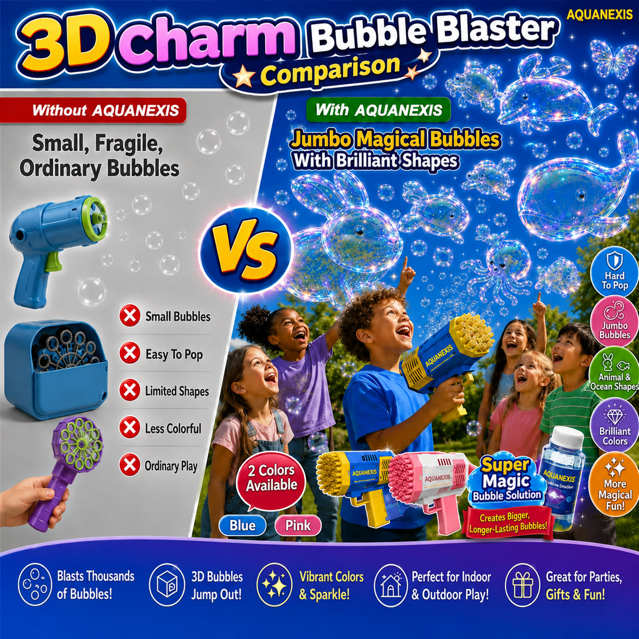 AQUANEXIS® 3DCharm Bubble Blaster Animal & Ocean Fantasy Theme