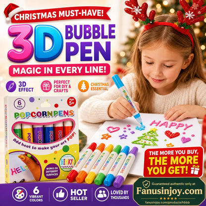 💥Surprise Price: Only €9.99!!🎁🔮Magic Pen – Draw 3D with one stroke!🎄 DIY Bubble Popcorn Drawing Pens& Buy 3 Pay 2 🔥
