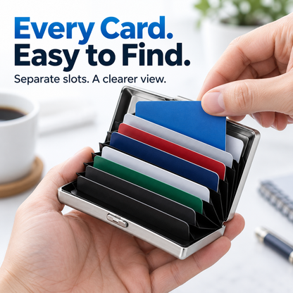 🔒 RFID-Blocking Metal Wallet – Secure, Slim & Easy Access