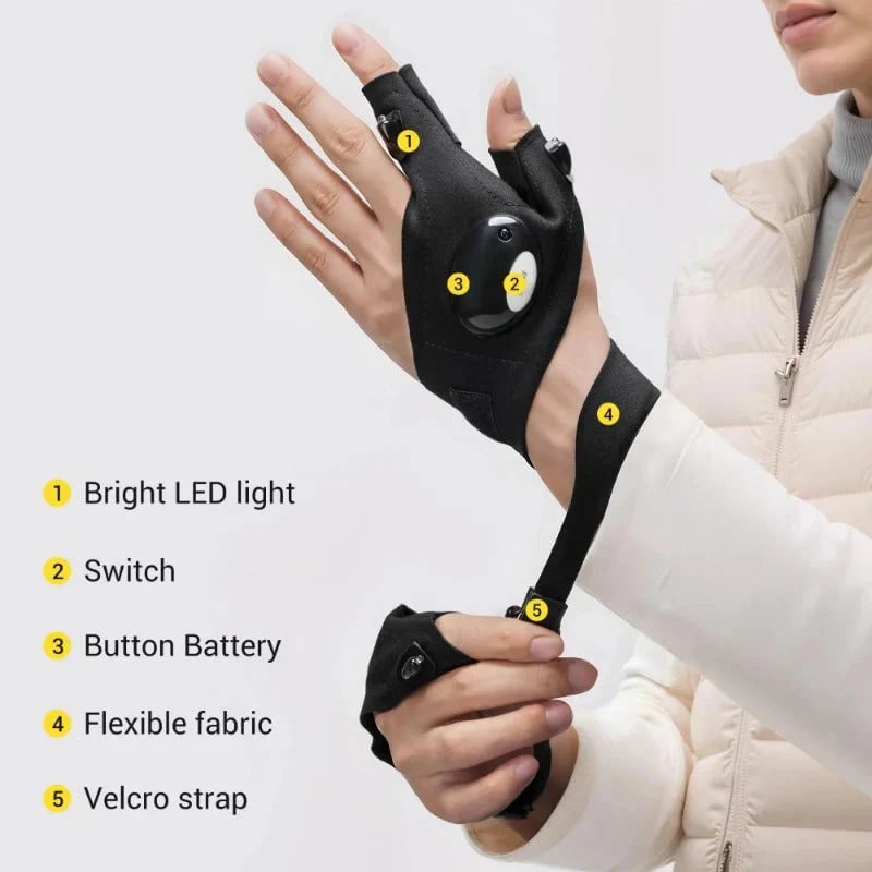 LED Half Finger Gloves