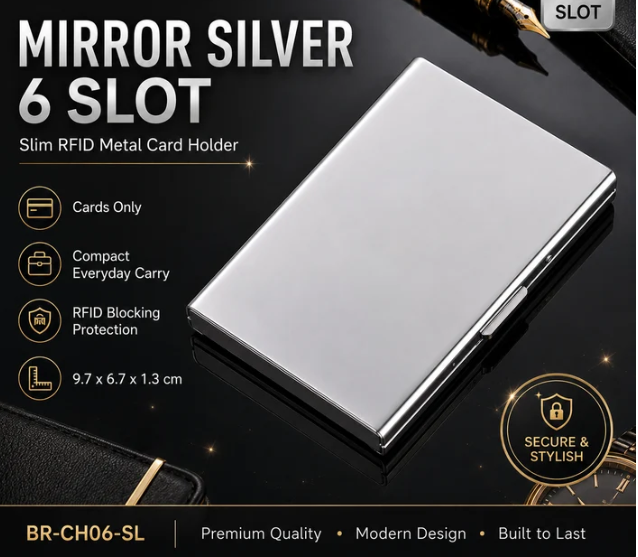 🔒 RFID-Blocking Metal Wallet – Secure, Slim & Easy Access