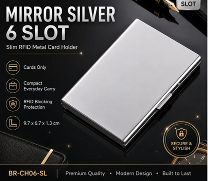 🔒 RFID-Blocking Metal Wallet – Secure, Slim & Easy Access