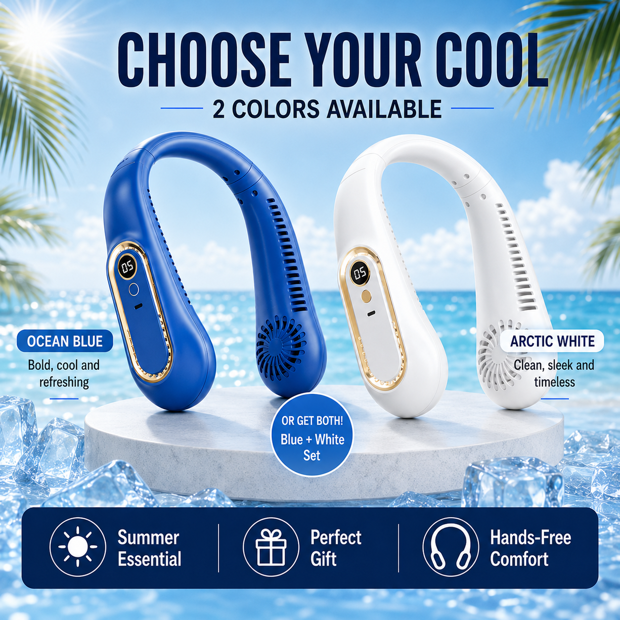 ❄️ 2026 Semiconductor Neck Cooling Fan – Cool-Touch Plate, 720° Airflow & Hands-Free Summer Comfort