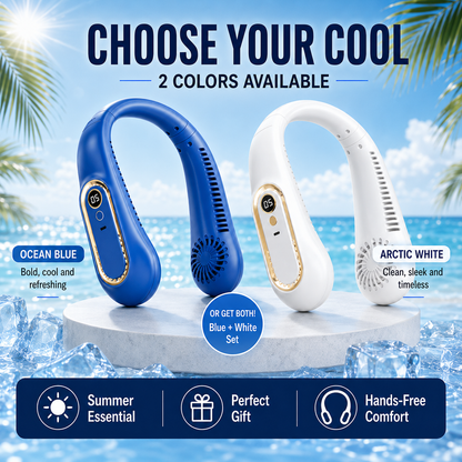❄️ 2026 Semiconductor Neck Cooling Fan – Cool-Touch Plate, 720° Airflow & Hands-Free Summer Comfort