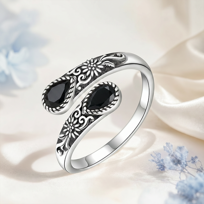 🎁💖🌙Moonstone Bloom Ring | Vintage Style • Adjustable Fit • Timeless Elegance