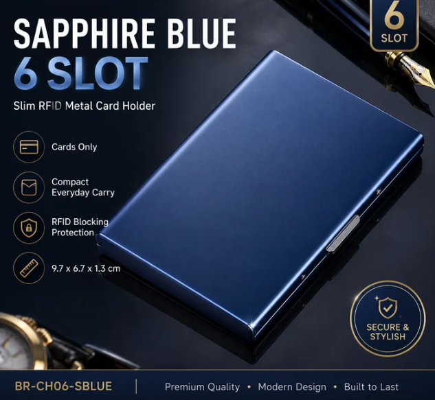 🔒 RFID-Blocking Metal Wallet – Secure, Slim & Easy Access