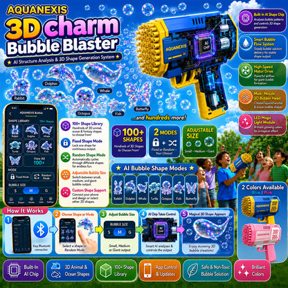 AQUANEXIS® 3DCharm Bubble Blaster Animal & Ocean Fantasy Theme