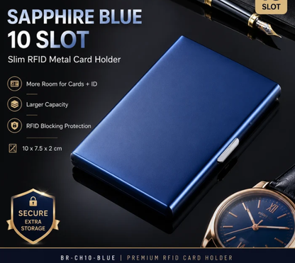 🔒 RFID-Blocking Metal Wallet – Secure, Slim & Easy Access
