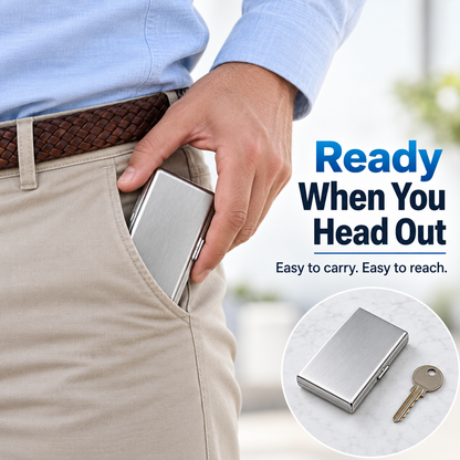 🔒 RFID-Blocking Metal Wallet – Secure, Slim & Easy Access