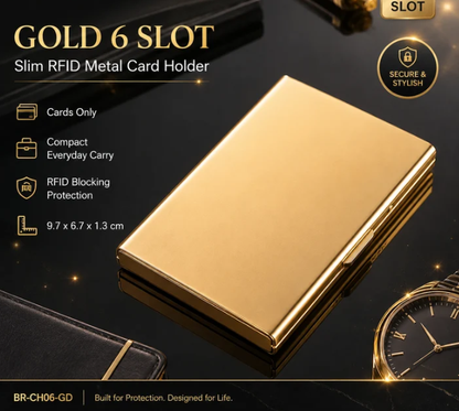 🔒 RFID-Blocking Metal Wallet – Secure, Slim & Easy Access