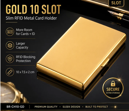 🔒 RFID-Blocking Metal Wallet – Secure, Slim & Easy Access