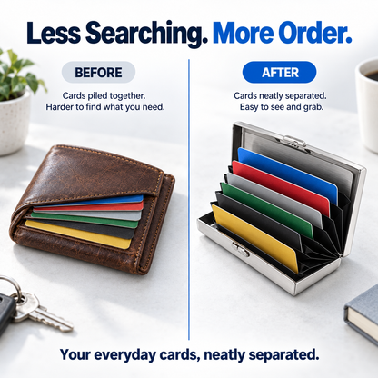 🔒 RFID-Blocking Metal Wallet – Secure, Slim & Easy Access