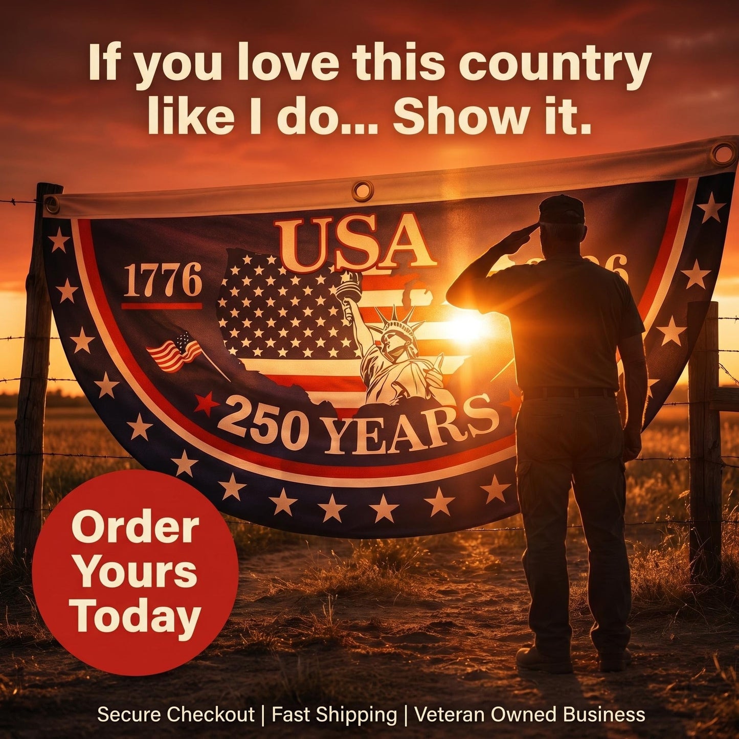 The 1776-2026 Legacy Banner: 100% Veteran-Handcrafted 250th Anniversary Heritage Flag