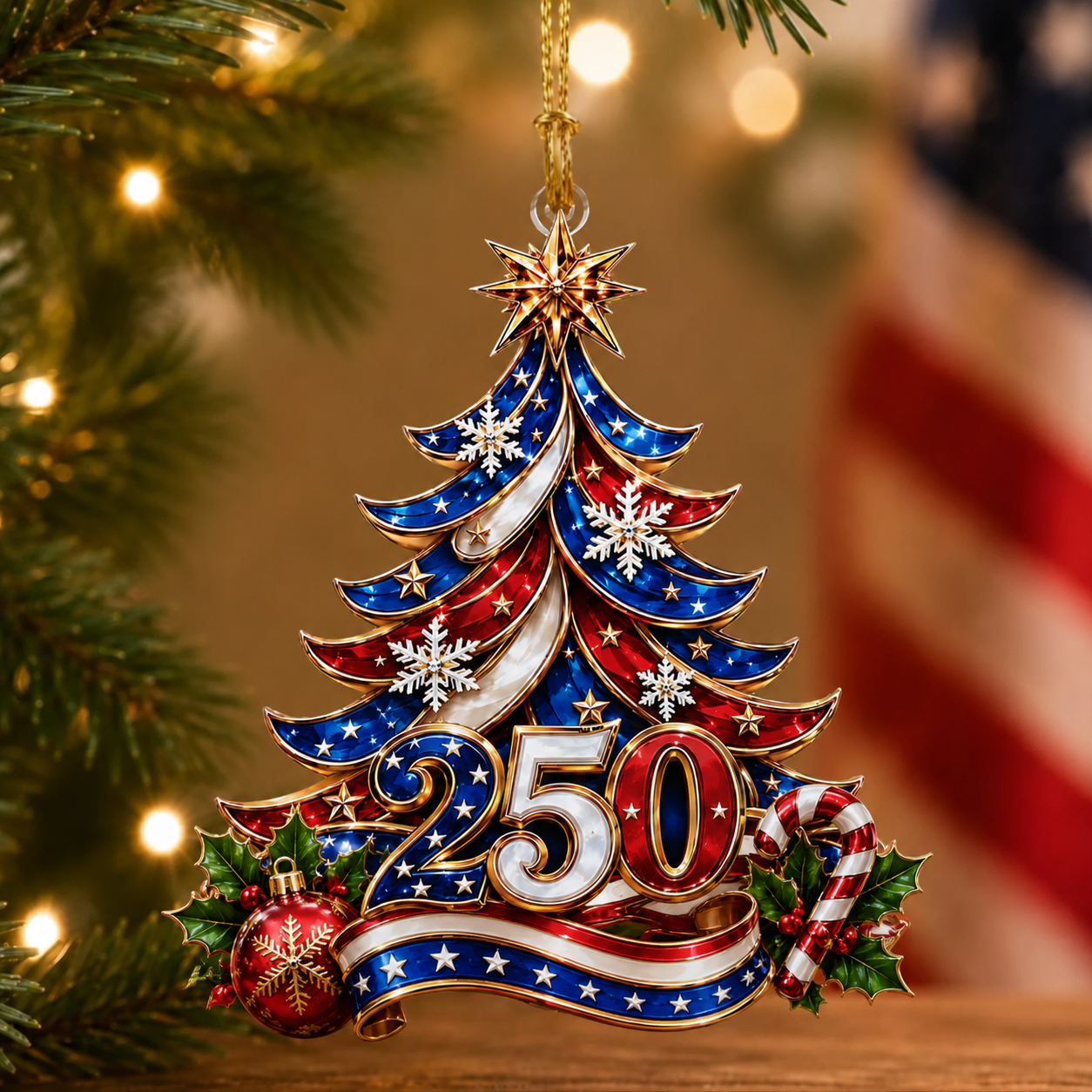 🎁Buy 1 Get 1 Free🔥USA 250th Anniversary Christmas Ornament
