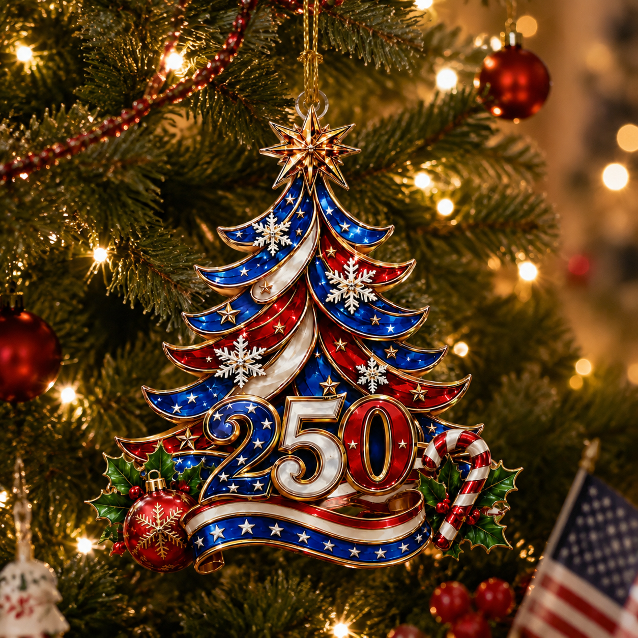 🎁Buy 1 Get 1 Free🔥USA 250th Anniversary Christmas Ornament