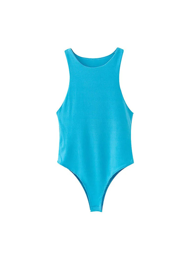 2022 summer solid sexy bodycon women bodysuits female 4 color green slim casual  bodysuit chic lady club short playsuits femme