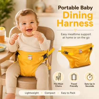 Baby High Chair Seat Belts - Portable Dining Straps Holder