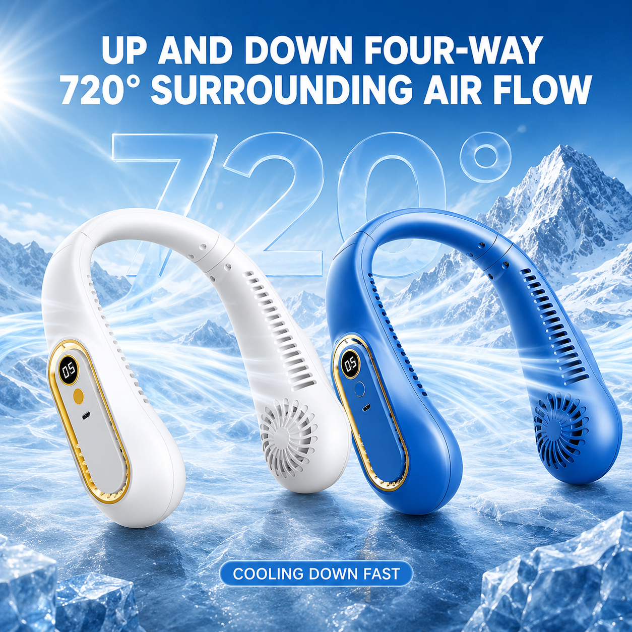 ❄️ 2026 Semiconductor Neck Cooling Fan – Cool-Touch Plate, 720° Airflow & Hands-Free Summer Comfort
