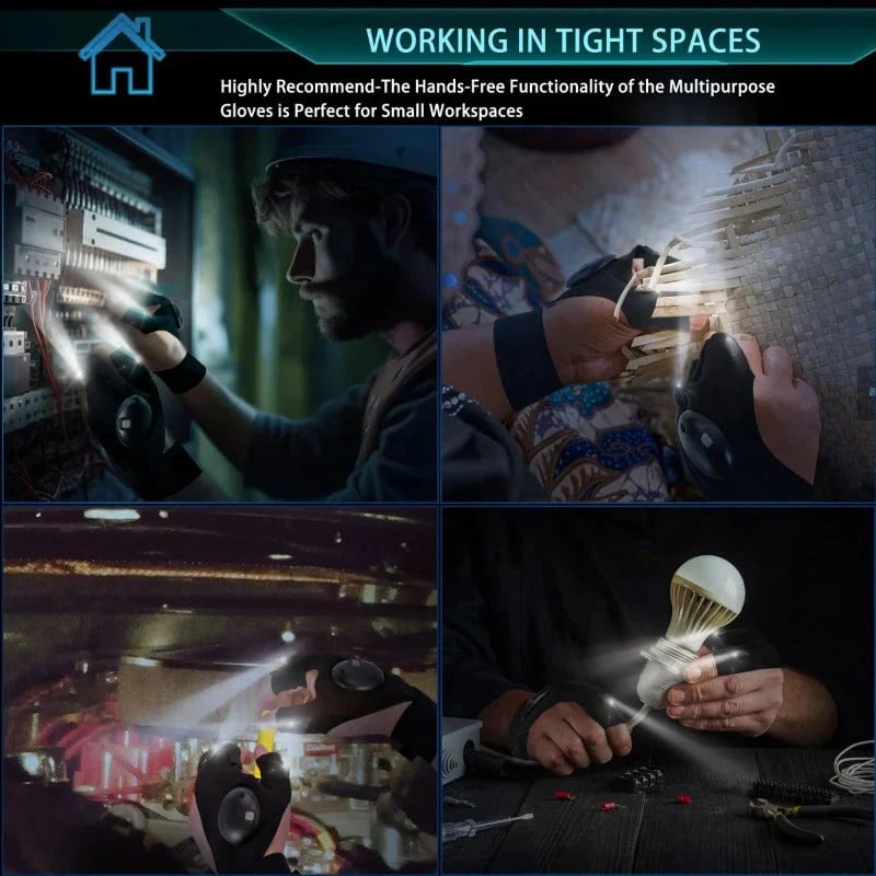 LED Half Finger Gloves