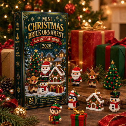 ⏳ Last Day 49% OFF – 🎄24-Day Mini Christmas Brick Ornament Advent Calendar | 24 Unique Buildable Holiday Ornaments to Create, Hang & Keep 🧱