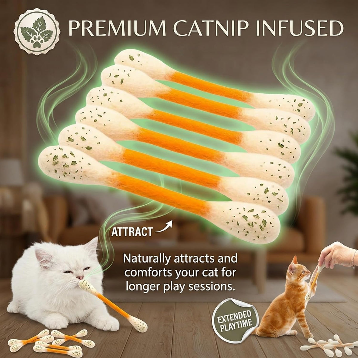 🐱Swabs Large Size Cat Toys with Catnip