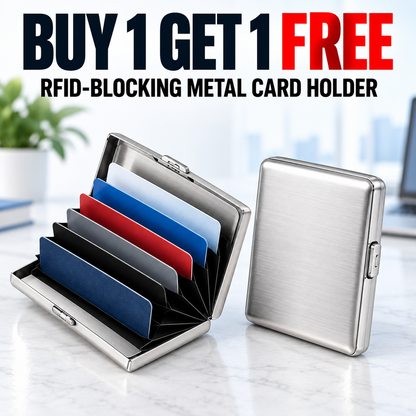🔒 RFID-Blocking Metal Wallet – Secure, Slim & Easy Access